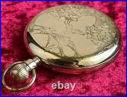 Antique ELGIN Pocket Watch Gold Open Face Case 16 Size 7 Jewels Vintage 1911
