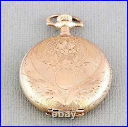 Antique ELGIN Rose Gold Hunter Pocket Watch Size 0s 1910 Near Mint