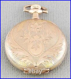 Antique ELGIN Rose Gold Hunter Pocket Watch Size 0s 1910 Near Mint
