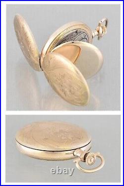 Antique ELGIN Rose Gold Hunter Pocket Watch Size 0s 1910 Near Mint