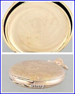 Antique ELGIN Rose Gold Hunter Pocket Watch Size 0s 1910 Near Mint