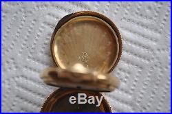 Antique ELGIN pocket watch c 1888 14 k solid gold engraved case hunter