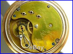 Antique E Howard 18s pocket watch with gold filled case. Deer grade 1892. Runs