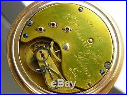 Antique E Howard 18s pocket watch with gold filled case. Deer grade 1892. Runs