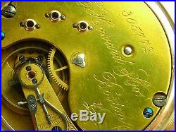 Antique E Howard 18s pocket watch with gold filled case. Deer grade 1892. Runs