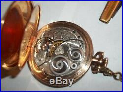 Antique Elgin 12s Pocket Watch Philadelphia 20 Year Case withChain and Knife