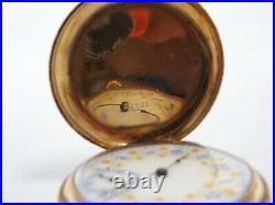 Antique Elgin 14K Gold Engraved Hunters Case Ornate Fancy Dial Pocket Watch 1889