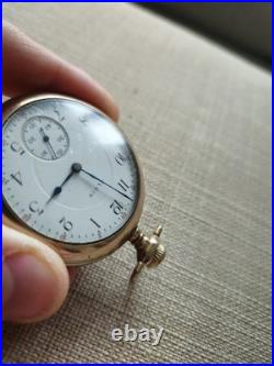 Antique Elgin 17 Jewel Double Roller Pocket Watch Runs B&B Royal Case