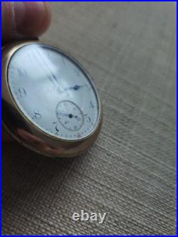 Antique Elgin 17 Jewel Double Roller Pocket Watch Runs B&B Royal Case
