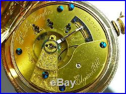 Antique Elgin 18s Beautiful Gold Filled Hunter's case Rail Road pocket watch