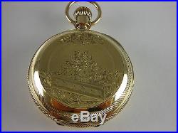 Antique Elgin 18s Beautiful solid gold Hunter's case Rail Road pocket watch 1885