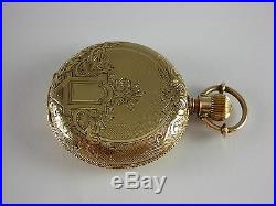 Antique Elgin 6s Beautiful solid Gold Hunter's case pocket watch. Made 1880