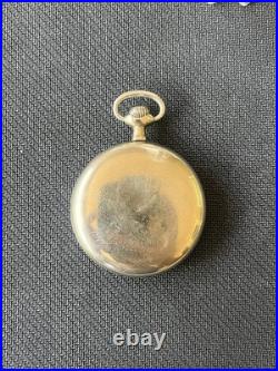 Antique Elgin 7 Jewel Open Face Pocket Watch Silveroid Case Running 1910s