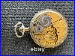 Antique Elgin 7 Jewel Open Face Pocket Watch Silveroid Case Running 1910s