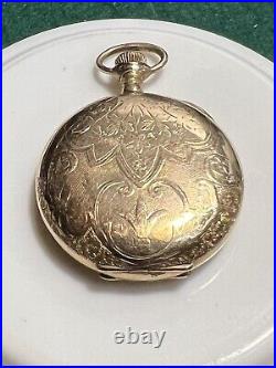 Antique Elgin 7 Jewels Gold Filled Hunter Case Pocket Watch Does Not Work