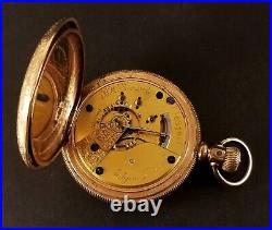Antique Elgin B. W. Raymond Pocket Watch 15 Jewels 18 Size G. F. Hunter Case