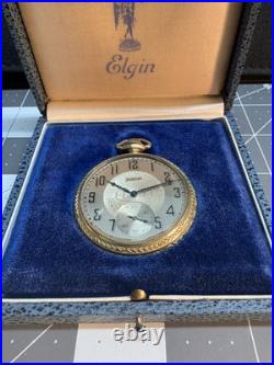 Antique Elgin GF Pocket Watch Working Open Face Illinois Watch case 17 Jewels