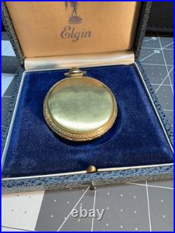 Antique Elgin GF Pocket Watch Working Open Face Illinois Watch case 17 Jewels
