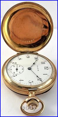 Antique Elgin Gold Filled 6S Model 2 Pocket Watch Fayh's Gold Filled Hunter Case