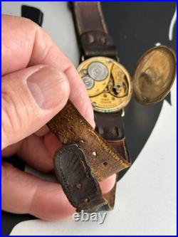 Antique Elgin Gold Filled Engraved Case Trench Watch Parts or Repair