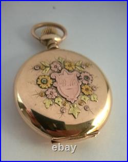 Antique Elgin Grade 109 Pocket Watch 0s 7j Tri or Multi Color Gold Filled Case