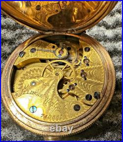 Antique Elgin Grade 3 Model 3 15j 16s Pocket Watch Illinois Hunting Case 1880 El
