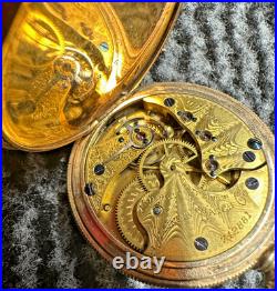 Antique Elgin Grade 3 Model 3 15j 16s Pocket Watch Illinois Hunting Case 1880 El