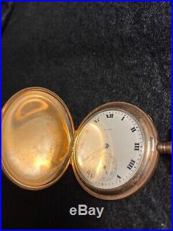 Antique Elgin Hunt Case Pocket Watch Egraved Case Crisp