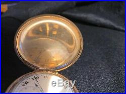 Antique Elgin Hunt Case Pocket Watch Egraved Case Crisp