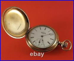 Antique Elgin Ladies Pocket Watch Gold Fill Full Hunter Case S/N 6660499 Ca. 1897