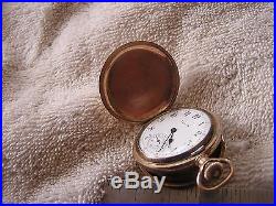 Antique Elgin Ladies Women's Pocket Watch Safety Pinion Dueber Case