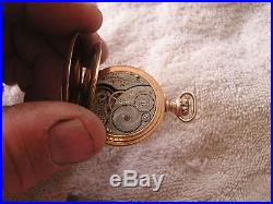 Antique Elgin Ladies Women's Pocket Watch Safety Pinion Dueber Case