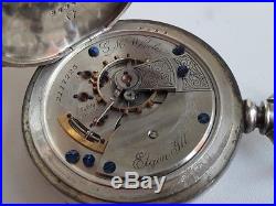 Antique Elgin National Watch Co Coin Silver Case Pocket Watch G. M. WHEELER