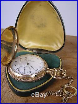 Antique Elgin National Watch Co Pocket Watch 14K U. S. Assay in Case