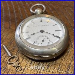 Antique Elgin Natl Watch Co. Key Wind Pocket Watch Silveroid Triple Case 2734119