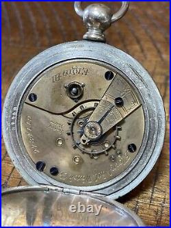 Antique Elgin Natl Watch Co. Key Wind Pocket Watch Silveroid Triple Case 2734119