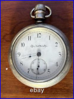 Antique Elgin Natl Watch Co Pocket Watch Running Bullseye Case WORKS