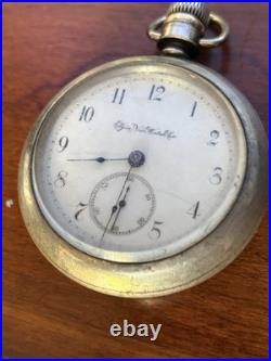 Antique Elgin Natl Watch Co Pocket Watch Running Bullseye Case WORKS