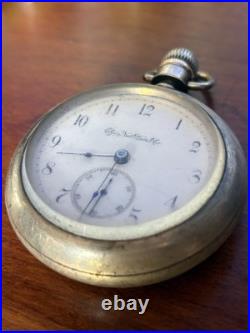 Antique Elgin Natl Watch Co Pocket Watch Running Bullseye Case WORKS