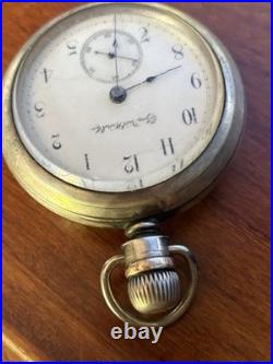 Antique Elgin Natl Watch Co Pocket Watch Running Bullseye Case WORKS