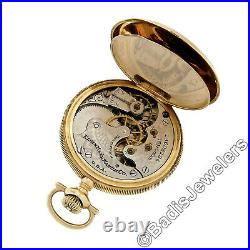 Antique Elgin Pocket Watch 15j 6s Grade 295 Etched 14K Yellow Gold Hunter Case