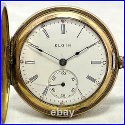 Antique Elgin Pocket Watch 1905 Grade 320 0s 7j Floral Engraved Hunter Case
