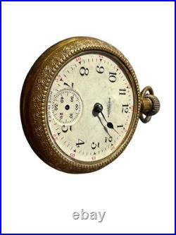 Antique Elgin Pocket Watch Gold Filled Floral Engraved Hunter Case Made in USA