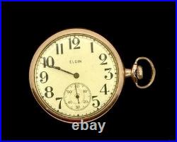 Antique Elgin Pocket Watch Hunter Case Runs Second Large Number