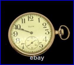 Antique Elgin Pocket Watch Hunter Case Runs Second Large Number