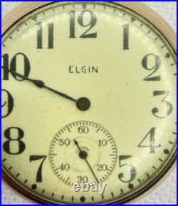 Antique Elgin Pocket Watch Hunter Case Runs Second Large Number