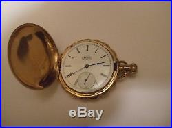 Antique Elgin Pocket Watch Hunter's Case 14K Gold Warranted U. S. Assay Runs 1894