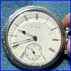 Antique Elgin Pocket Watch Illinois Watch Case Co For Repair Parts Not Running