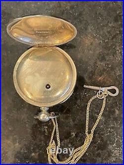 Antique Elgin Pocket Watch Mfg 1887, Grade 97, 18S, 7J, Silver Case, Working