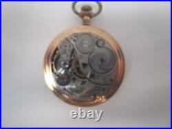 Antique Elgin Pocket Watch Runs with Fancy Enameled Dial Gold Filled Case Runs